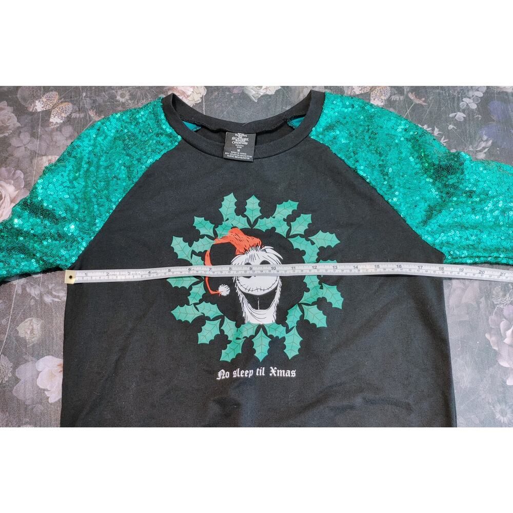 Disney Nightmare Before Christmas Sweatshirt Sequins Jack Skellington Womens M - Picture 7 of 7
